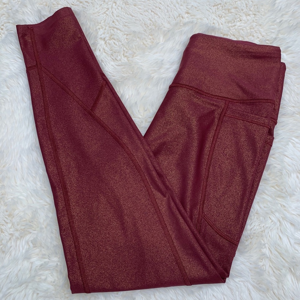 Victoria’s Secret Sport Burgundy Shimmer Leggings